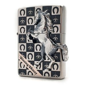 فندک زیپو آبکاری نقره Zippo GC-Sv Silver Horse Emblem