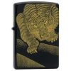فندک زیپو کاستوم ادیشن مشکی طلایی کد 8019 Zippo Japanese Maki e Tiger Gold
