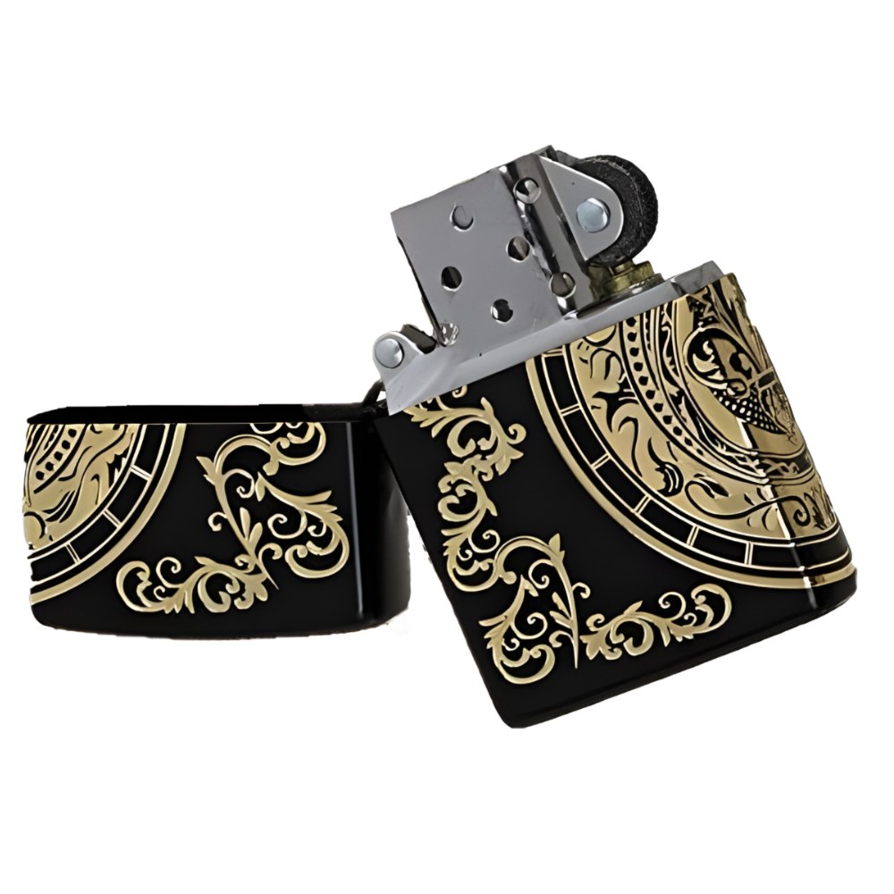 فندک زیپو کاستوم ادیشن مشکی طلایی کد Zippo King Crest